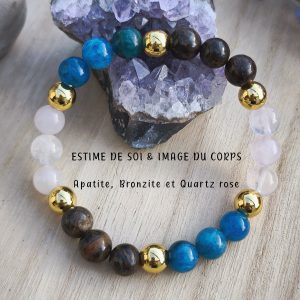 « Estime de soi & Image du corps » – Apatite, Bronzite & Quartz rose