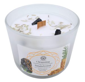 Bougie parfumée au santal avec tourmaline noire – Nettoyage