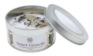 Bougie parfumée menthe avec pierre de lune – Croissance Intérieure