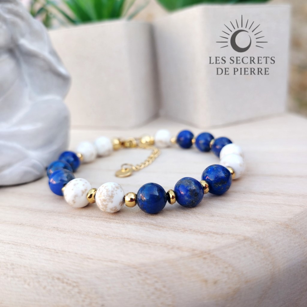 Bracelet Paix de l’Esprit en lapis-lazuli et magnésite