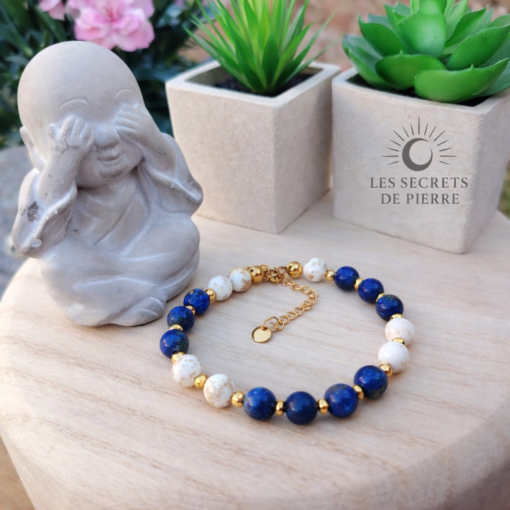 Bracelet Paix de l’Esprit en lapis-lazuli et magnésite