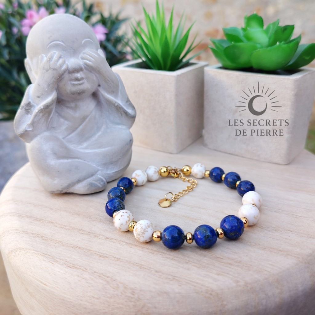Bracelet Paix de l’Esprit en lapis-lazuli et magnésite
