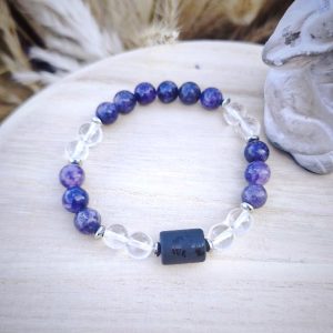 Poissons "Sérénité & Retour à soi" – Lépidolite, Cristal de roche & Onyx