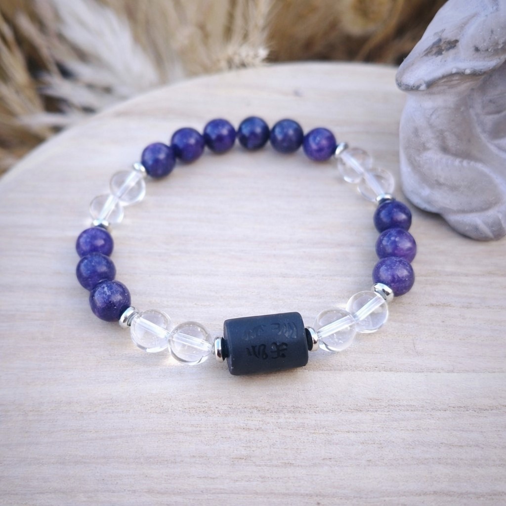bracelet lepidolite poisson