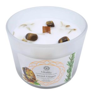 Bougie parfumée au gingembre doux avec œil de tigre – Vitalité 256g