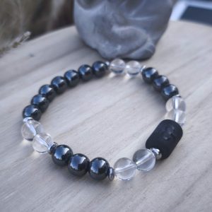 Bélier "Force & Maîtrise intérieure" - Hématite, Cristal de roche & Onyx