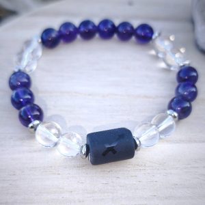 Sagittaire –" Élévation & Clarté" – Améthyste, Cristal de roche & Onyx