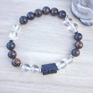 Capricorne – "Autorité Intérieure & Stabilité" – Bronzite, Cristal de roche & Onyx
