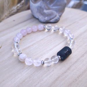 Taureau "Douceur & Ouverture du cœur" – Quartz rose, Cristal de roche & Onyx