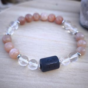 Cancer "Émotions & Intuition" – Pierre de lune, Cristal de roche & Onyx