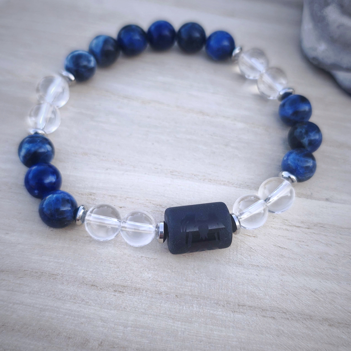 Gémeaux "Clarté & Expression" – Sodalite, Cristal de roche & Onyx – Image 4