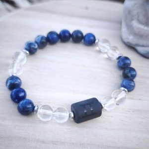 Gémeaux "Clarté & Expression" – Sodalite, Cristal de roche & Onyx