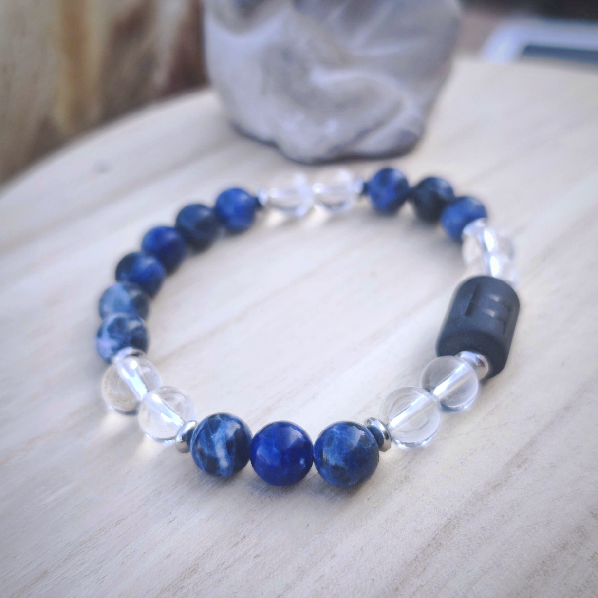 Gémeaux "Clarté & Expression" – Sodalite, Cristal de roche & Onyx – Image 3