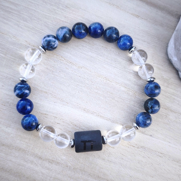 Gémeaux "Clarté & Expression" – Sodalite, Cristal de roche & Onyx – Image 2