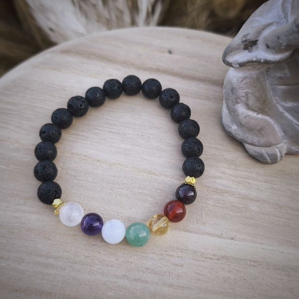 Bracelet 7 Chakras & Pierre de Lave – Protection & Harmonie Énergétique – Image 3