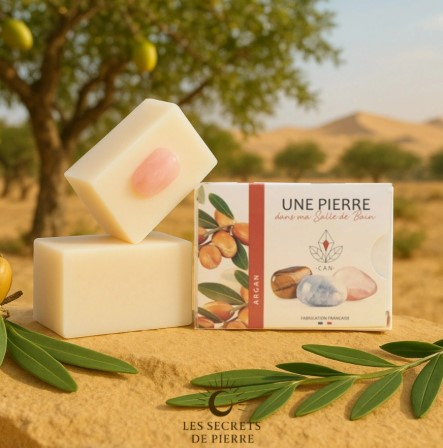 Savon à l’argan avec pierre naturelle à collectionner