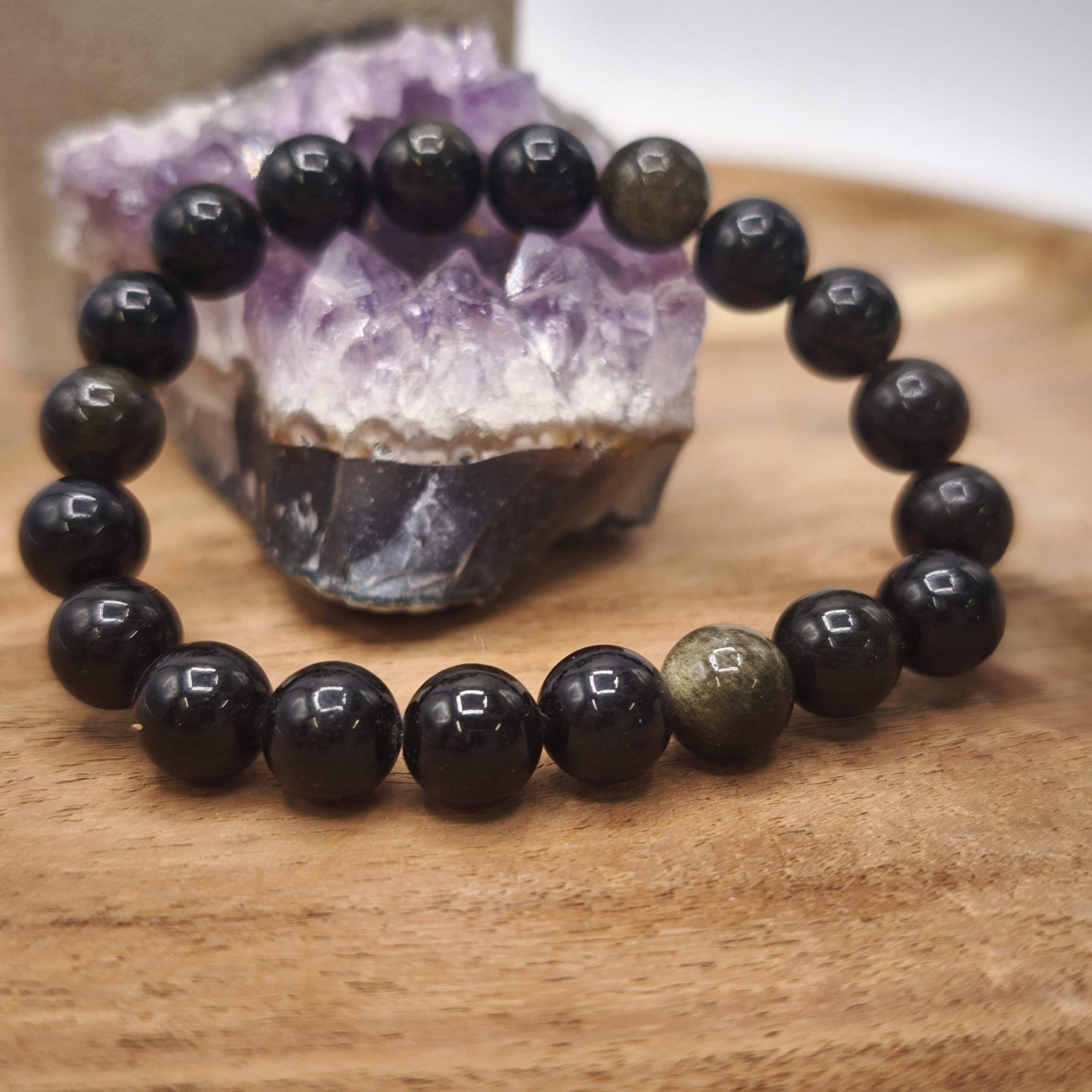 Bracelet en obsidienne dorée naturelle – puissance et clarté intérieure