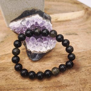 Bracelet en obsidienne dorée naturelle – puissance et clarté intérieure