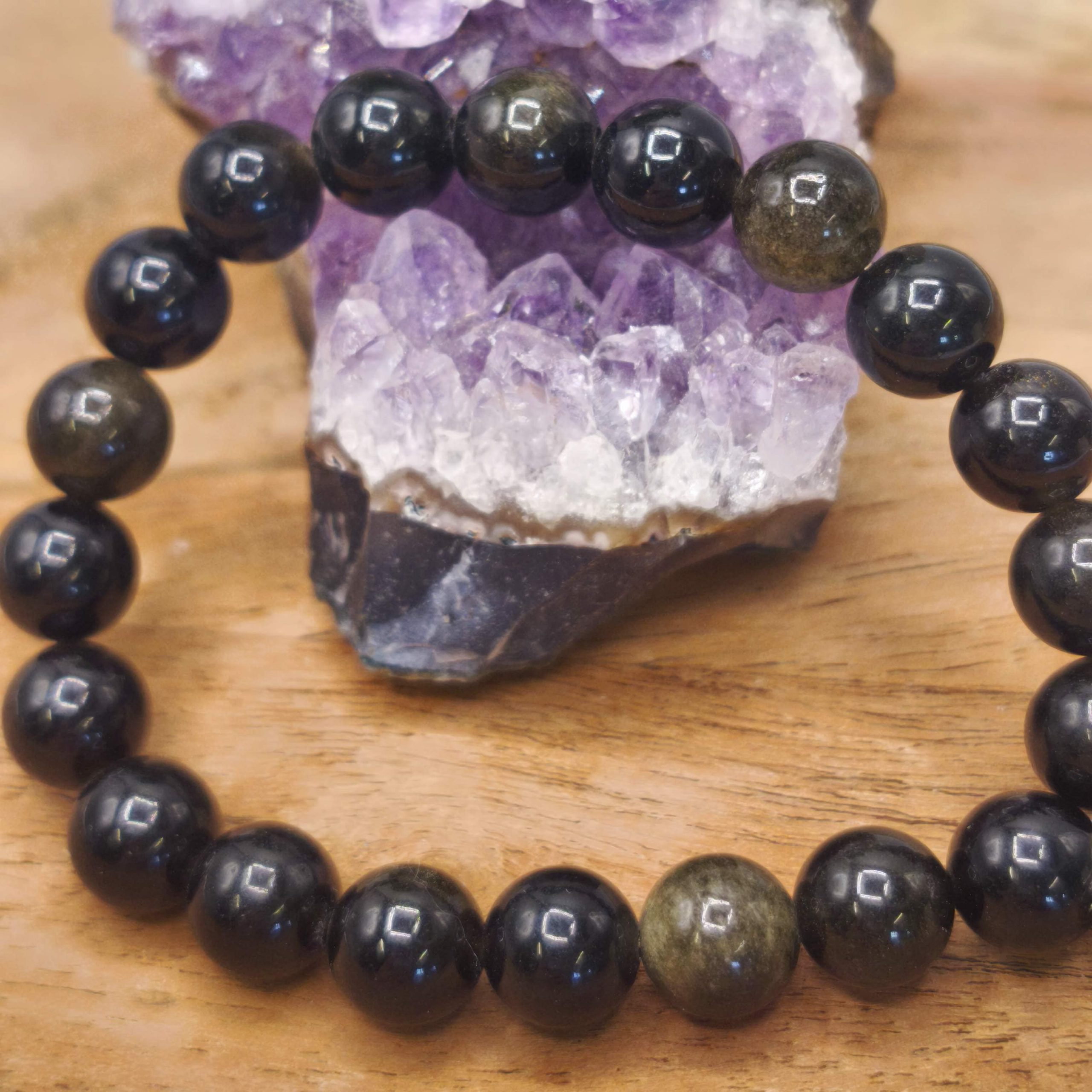 Bracelet en obsidienne dorée naturelle – puissance et clarté intérieure