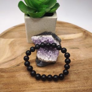 Bracelet en obsidienne noire naturelle – protection absolue et ancrage profond