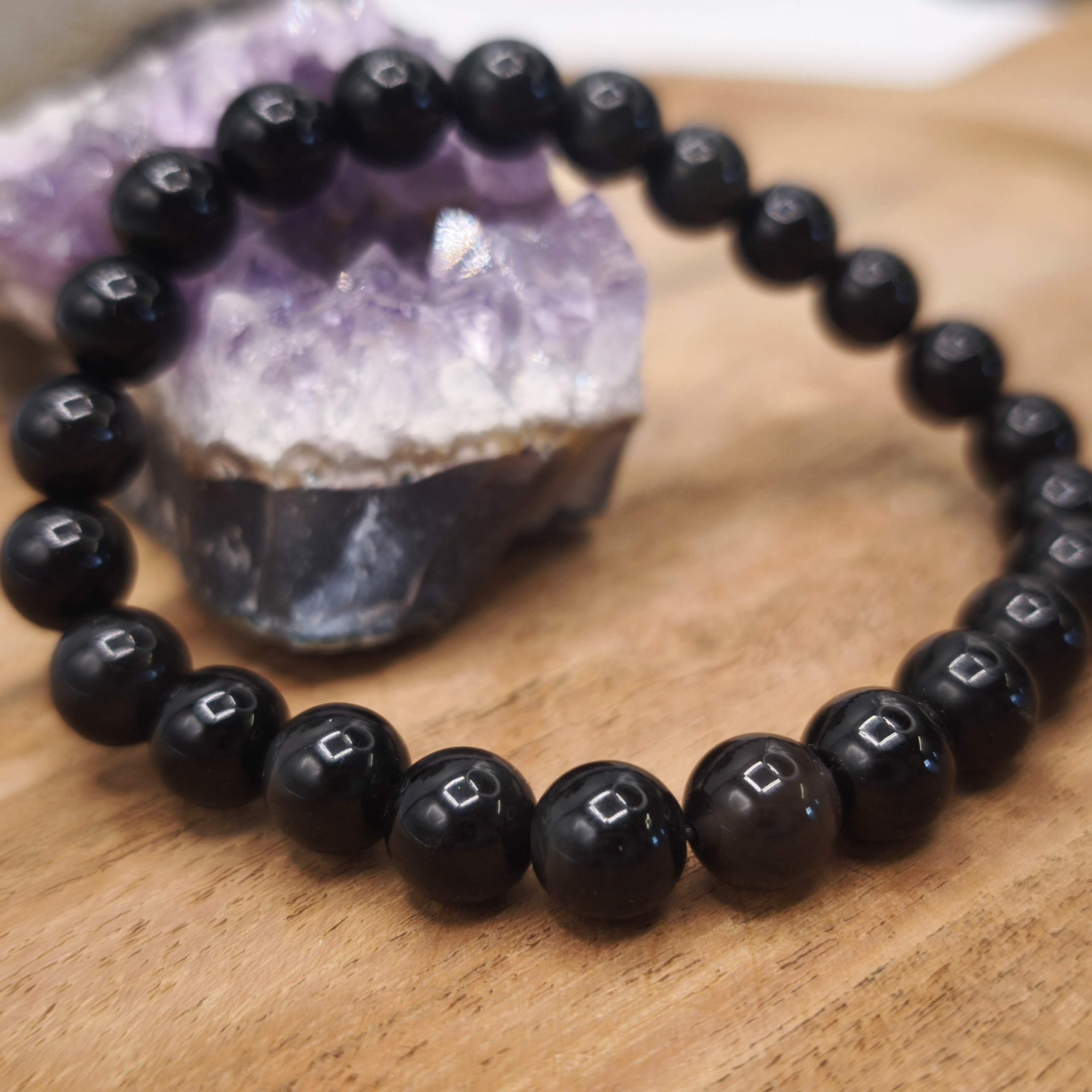 Bracelet en obsidienne oeil céleste naturelle – révélation et bouclier de lumière