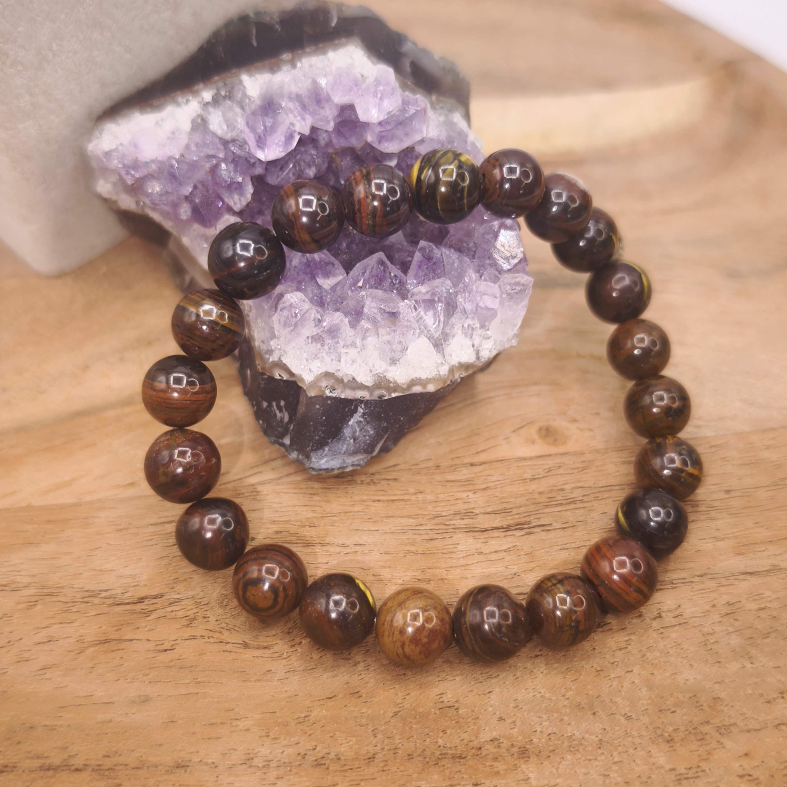 Bracelet en œil de fer naturel – résilience et énergie vitale