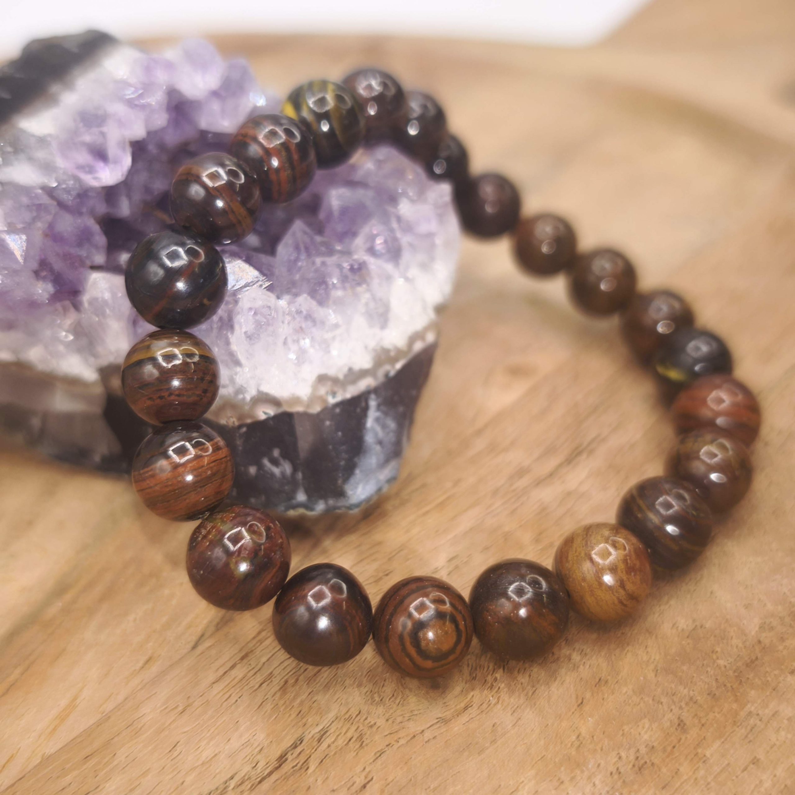 Bracelet en œil de fer naturel – résilience et énergie vitale