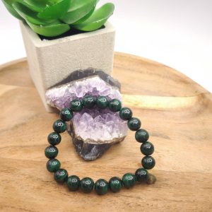 Bracelet en malachite naturelle – transformation et pouvoir du cœur