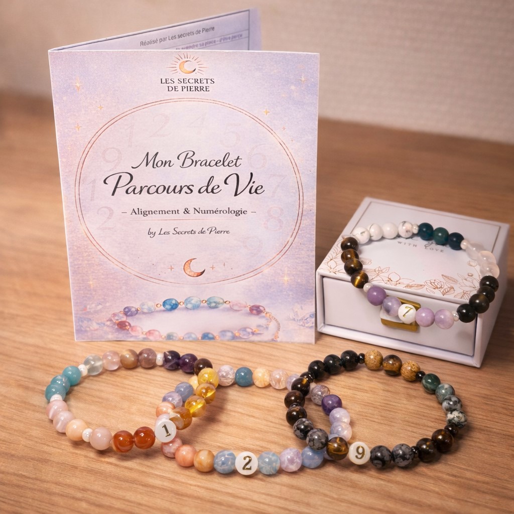 Bracelet Parcours de Vie personnalisé en numérologie avec pierres naturelles – Les Secrets de Pierre