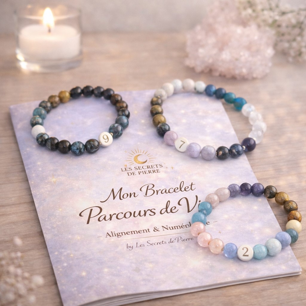 Bracelet Parcours de Vie personnalisé en numérologie avec pierres naturelles – Les Secrets de Pierre