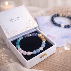 Bracelet parcours de vie personnalisé en numérologie avec pierres naturelles