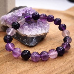 bracelet fluorite violette pierre naturelle perles violettes lithotherapie