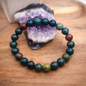 Bracelet – Retrouver courage et force intérieure jaspe heliotrope