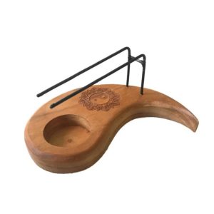 Brûleur Palo Santo en Forme de Goutte d'Eau - Bois de Teck - Design Yin & Yang
