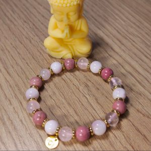 Bracelet Quartz rose, Kunzite et Rhodonite – Être vu tel que l'on est.